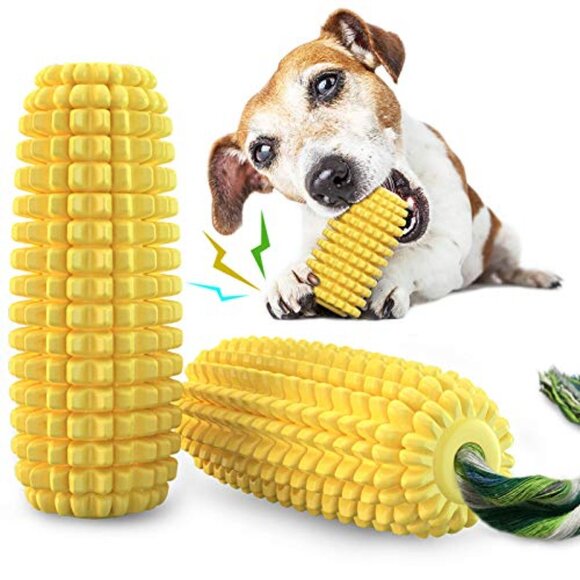 Indestructible Squeaky Chew Toy Corn Stick Durable Interactive Dog Play - Picture 2 of 7